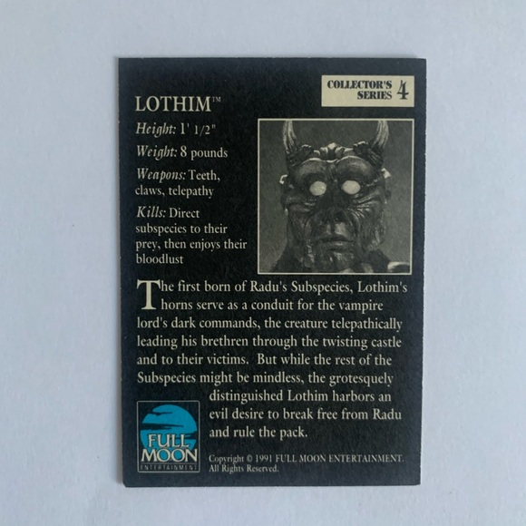 1991 Full Moon Card Collector’s Series Subspecies - Picture 10 of 12